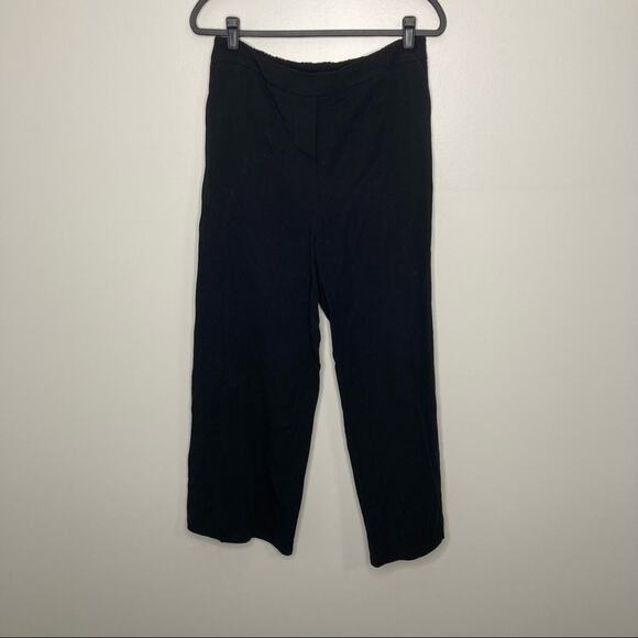 NWT BODEN Albemarle Wide Leg Pants Black 8P Petite Elastic Waist - Picture 1 of 6